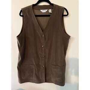 Orvis Vest Men's Brown Button Front Pockets Lightweight Large